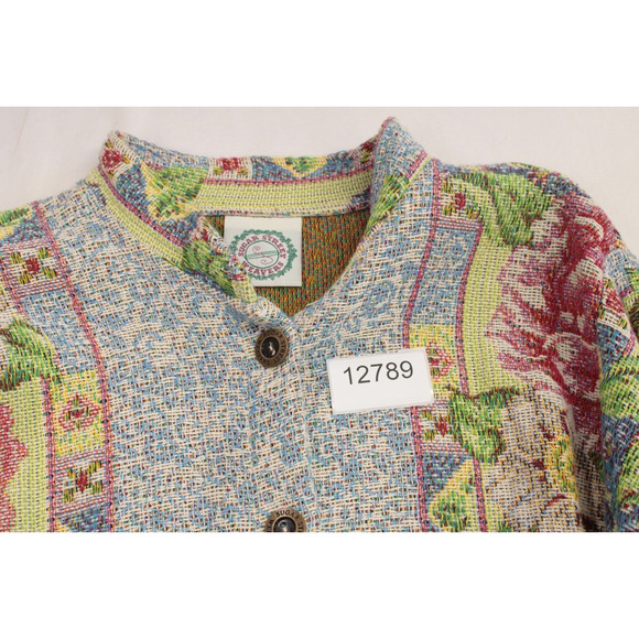 Vintage Sugar Street Weavers Womens Size Medium Floral Tapestry Jacket Button Up - Picture 13 of 13